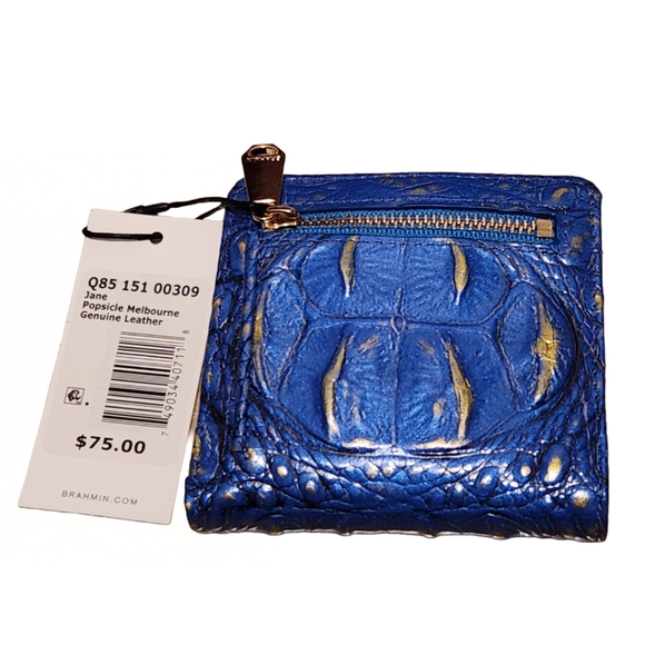 Brahmin Leather blue compact wallet - Picture 2 of 5